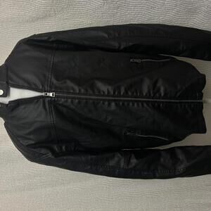 Barneys Vegan Leather Moto Jacket Men’s Small Black Zip Sleeve Modern